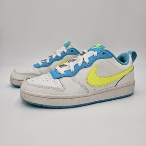 Nike Court Borough Low 2 Big Kids' Shoes BQ5448-122 White Blue Volt Size 5Y